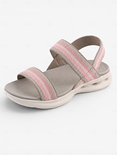 cheap Comfort Sandals-Women's Pink Elastic Strap Arch SupportWalking Sandals – Lightweight Comfort Sport Sandals with Cushioned Footbed &amp; Shock Absorbing Sole for Travel, Vacation, Beach and Everyday Comfort