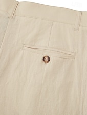 cheap Holiday-Men's Cotton Linen Pants Trousers Summer Pants Baggy Pants Beach Pants Pleated Pocket Solid Color Comfort Breathable Full Length Casual Daily Outdoor Vacation Fashion Loose Fit Blue White Inelastic