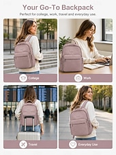 economico Zaini per Università-Zaino minimalista per laptop da donna zaino scolastico e da lavoro leggero e idrorepellente con grande tasca frontale per college viaggi e pendolarismo quotidiano