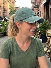 economico Cappelli da donna-Cappellino da baseball da donna in cotone lavato con coda di cavallo, cappello regolabile multicolore per chignon disordinato, cappellino estivo casual per viaggi, attività all'aperto, uso quotidiano