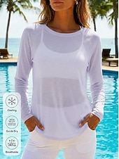 economico T-shirt semplice-T-shirt da donna a maniche lunghe ad asciugatura rapida, traspirante e rinfrescante.