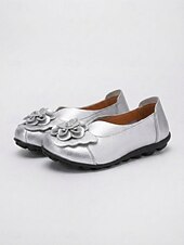 cheap Women's Flats-Women's Yellow Floral Ballet Flats – Soft Slip-On Comfort Shoes with 3D Flower Detail and Flexible Non-Slip Sole  for Walking, Travel, Shopping and Everyday Wear