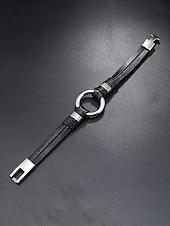 billige Menns smykker-Herrearmbånd i ekte skinn i svart brunt, vintage minimalistisk legeringsringarmbånd for menn, uformelt retro armbåndssmykke til daglig bruk, reise og gave