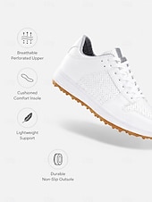 baratos Sapatos de Golfe Femininos-calçados esportivos brancos para golfe femininos – tênis respiráveis para golfe profissional, campos de treinamento e competições de fim de semana