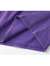 economico Bluse Semplici-softfade™ maglietta henley da donna 100% cotone stile vintage alla moda elegante maniche corte top regolari casual spiaggia blu kaki nero viola arancione primavera