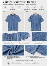 economico Bluse Semplici-softfade™ maglietta henley da donna 100% cotone stile vintage alla moda elegante maniche corte top lunghi casual spiaggia blu rosa grigio estate primavera