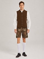 billige Trachten vest-Oktoberfest Trachten-vest Tradisjonell bayersk vest Broderi Høy krage Kinesisk Krave Tysk Alpint Arv Enger Herre Karneval Ølfestivalen Tradisjonell stil klut