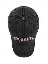 cheap Men's Hats-Men's Vintage Washed Cotton Baseball Cap Embroidered Letter Dad Hat Adjustable Strap Multi-Color Retro Casual Hat for Travel, Outdoor, Streetwear, Everyday Wear
