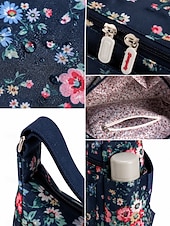 preiswerte Umhängetaschen-Umhängetasche für Damen mit Blumendruck – leichte, wasserabweisende Schultertasche mit mehreren Taschen für den täglichen Gebrauch