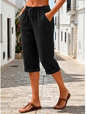  Women's Jeans Denim Capri Pants Burmuda Shorts Fashion Calf-Length High Waist Plain Classic Comfort Stretchy Casual Daily Vacation Black Grey Summer Spring
