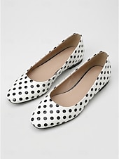 cheap Women's Flats-Women's Daily Flat Heel Square Toe Fashion Faux Leather Loafer Black White
