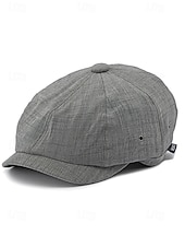 abordables Sombreros de hombre-Gorra ligera de verano para hombre, gorra de estilo newsboy de poliéster y algodón transpirable con ajuste elástico, gorra plana clásica para conducir, ideal para golf, viajes y actividades al aire