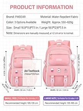 cheap Kids &amp; Teen Backpacks-Girls Backpack Set 2PCS Water-Resistant School Backpack with Pencil Bag, Large Capacity Multi-Pocket Polyester Bookbag, Reflective Safety Strips, Pink Purple Off-White, Ideal for Elementary Middle Sch