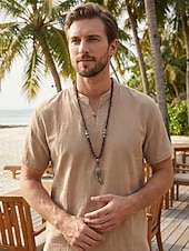 abordables Joyas para hombres-Collar con colgante de cuerno en forma de media luna de estilo bohemio para hombre, cadena larga de cuentas de madera, aleación étnica tribal. &amp;Collar llamativo de cuentas de madera, joyería vintage