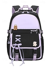 cheap Kids &amp; Teen Backpacks-Student School Backpack,Waterproof Polyester Bookbag,Large Capacity,Multi-Compartment Cute Schoolbag for Girls,Reflective Travel Bag with Luggage Strap,Multi Colors