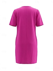 Dames Knielengte jurk Boho-jurk Kanten jurk Elegant Dagelijks Ruim Passend Effen Korte mouw V-hals Licht Blauw gebroken wit Paars Donkerblauw Zomer