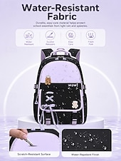 cheap Kids &amp; Teen Backpacks-Student School Backpack,Waterproof Polyester Bookbag,Large Capacity,Multi-Compartment Cute Schoolbag for Girls,Reflective Travel Bag with Luggage Strap,Multi Colors
