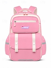 cheap Kids &amp; Teen Backpacks-Kids School Backpack, Waterproof Polyester Large Capacity Bookbag with Multiple Compartments, Adjustable Straps, Breathable Back Panel, Reflective Safety, Green Beige for Boys and Girls Back to School