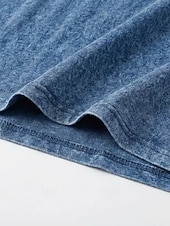 billiga Casual Henley T-shirt-Herr Henleytröja Tvätta skjorta i 100 % bomull T-shirt T-shirt Kortärmad Enfärgat Retro / vintage Ledigt Vintagestil Färgblock Tvättad Henley Ledigt Vår &amp; sommar Sommar Vår Blå Svart Marinblå Henley