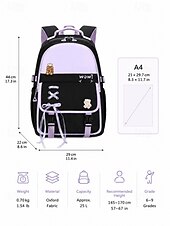 cheap Kids &amp; Teen Backpacks-Student School Backpack,Waterproof Polyester Bookbag,Large Capacity,Multi-Compartment Cute Schoolbag for Girls,Reflective Travel Bag with Luggage Strap,Multi Colors