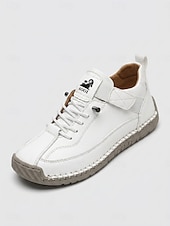 cheap Women's Sneakers-Women's Khaki Wide Width Comfort Walking Shoes – Extra Wide Toe Box Casual Sneakers with Soft Leather Upper &amp; Flexible Non-Slip Sole for Travel, Outdoor and Everyday Wear