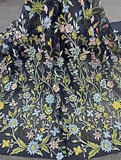 billige Mammas kjolesett-Todelt A-linje Te-lengde Gjestekjole til bryllup Kjole til brudens mor Kortermet 3/4 ermer V-hals Elegant Enkel Luksuriøs Formell Bryllupsgjest Blonder Stretch Crepe med Blonder Broderi