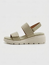 abordables Sandales Confort-Sandales compensées vertes à strass pour femme, avec soutien de la voûte plantaire – sandales à bride arrière confortables et scintillantes, dotées d'une semelle intérieure rembourrée et d'une semelle