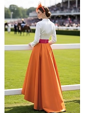 tanie Suknie wieczorowe w kształcie A-Krój A Asymetryczna Sukienka Derby Suknia wieczorowa Suknia balowa  Suknia formalna Elegancja Długi rękaw W serek Kentucky Derby Pasek / szarfa z Kokardki