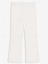 cheap Flare-Men's Trousers Dress Pants Bell Bottom Flared Pants Suit Pants Pocket Elastic Waist Plain Comfort Soft Full Length Daily Outdoor Going out Fashion Casual White Khaki Micro-elastic