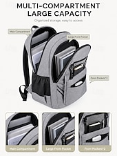 baratos Mochilas de Faculdade-Mochila escolar masculina impermeável, bolsa para laptop de grande capacidade com vários compartimentos, mochila resistente de poliéster com faixa refletora, mochila de viagem multicolorida para