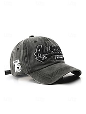 cheap Men's Hats-Men's Washed Cotton Baseball Cap, Adjustable Summer Hat, Lightweight Casual Travel Outdoor Hat, Vintage Urban Style, Multi-Color Cotton Cap for Summer Wear