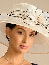 cheap Hats-Women's Hat Sun Hat Party Hat Sun Protection Wedding Beach Wedding Mesh