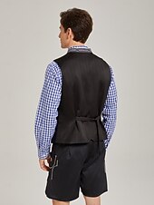preiswerte Trachtenweste-Oktoberfest Trachten Waistcoat Traditional Bavarian Vest Embroidery Velvet Stand Collar Mandarin Collar German Alpine Heritage Wiesn Men's Carnival Beer Festival Traditional Style Cloth