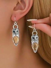 voordelige Damesoorbellen-Vintage uilenoorbellen voor dames, zilverkleurige legering dierensieraden, boho natuurgeïnspireerde hangende oorbellen voor volwassen vrouwen, zomerse casual kleding, tuinfeest, reiscadeau