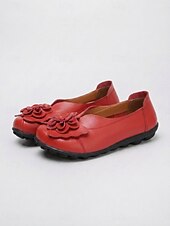 cheap Women's Flats-Women's Yellow Floral Ballet Flats – Soft Slip-On Comfort Shoes with 3D Flower Detail and Flexible Non-Slip Sole  for Walking, Travel, Shopping and Everyday Wear