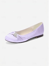 economico Madre della Sposa/Sposo-scarpe da sposa con tacco basso per la madre della sposa – eleganti scarpe da sera in raso color champagne per matrimoni formali