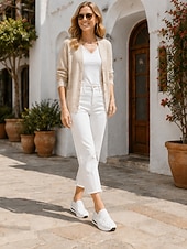 preiswerte Damen-Sneaker-Beige Slip-On-Plateau-Sneaker aus Spitzennetz für Damen mit Luftpolstersohle – stylische und bequeme Freizeitschuhe für den Alltag