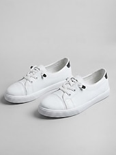 Χαμηλού Κόστους Γυναικεία Sneakers-Γυναικεία κλασικά λευκά casual sneakers – ελαφριά παπούτσια πεζοπορίας με ελαστική ταινία και εύκαμπτη αντιολισθητική σόλα για καθημερινή άνεση, σχολείο, ταξίδια και καθημερινή χρήση.