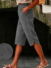  Women's Jeans Denim Capri Pants Vacation Basic Capris High Waist Comfort Comfortable Inelastic Vacation Formal Daily Wear Black Navy Blue sky blue Summer Spring Regular Fit