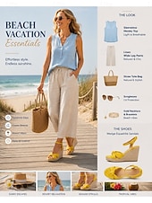 baratos Sandálias de espadrille-Sandálias espadrille femininas amarelas com plataforma e laço - sapatos sensuais de camurça com tira no tornozelo, perfeitos para férias na praia.