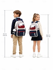 Недорогие Kids &amp; Teen Backpacks-Tween Girls Colorblock Cat Backpack, Cute Japanese Style School Bookbag for Middle School Students with Large Capacity and Multi-Pocket Storage