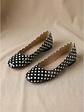 cheap Women's Flats-Women's Daily Flat Heel Square Toe Fashion Faux Leather Loafer Black White