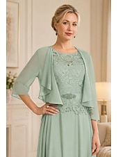 economico impacchi della madre-scialli per ospiti di nozze avvolgere le donne impacchi per la madre puro elegante chiffon a mezza manica impacchi da sposa con balze per la festa primaverile&amp;amp; estate