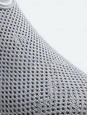 abordables Zapatillas de mujer-Zapatillas de mujer grises transpirables de malla, sin cordones, para caminar: zapatillas ligeras con cuña para viajar, pasear en verano y para uso casual.