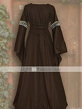  Retrò Vintage Medievale Rinascimento Lunghezza alla caviglia Vestito irlandesi Vichingo Straniero Taglie Forti Elfico Costume Per donna Costume di Carnevale Celtico Halloween Carnevale LARP Fiera