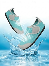 Недорогие Женщины-Women's Quick Dry Water Shoes with Protective Anti-Collision Toe Guard – Breathable Aqua Shoes Featuring Elastic Speed Lacing, Fast Drainage and Non-Slip Sole for Beach, Kayaking and Water Sports