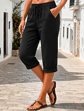  Women's Jeans Denim Capri Pants Burmuda Shorts Fashion Calf-Length High Waist Plain Classic Comfort Stretchy Casual Daily Vacation Black Grey Summer Spring