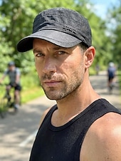 abordables Sombreros de hombre-Gorra militar de malla transpirable para hombre, de secado rápido, de poliéster, ajustable, para actividades al aire libre, verano, pesca, senderismo, viajes, golf, varios colores.