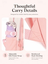 cheap Kids &amp; Teen Backpacks-Girls School Backpack Set, Pink Waterproof Polyester Bookbag with Pencil Case, Large Capacity Multi-Pocket Student Backpack, Ergonomic Support, Travel &amp; Daily Use, Grade 1-6
