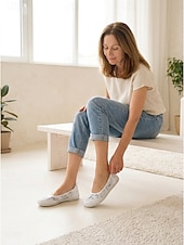 cheap Women's Sneakers-Women's White Wide Width Lace Slip On Sneakers – Breathable Floral Mesh Walking Shoes with Extra Wide Toe Box, Lightweight Flexible Sole and All-Day Comfort for Travel and Everyday Wear